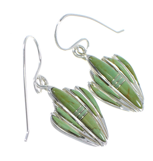 Southwestern Silver Turquoise Hook Dangle Earrings YX78904